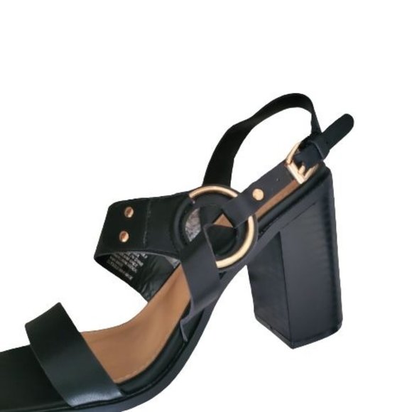 JustFab Women's KAIA Strappy Block Heeled Sandals Black Size 8 NWOT - Picture 7 of 16